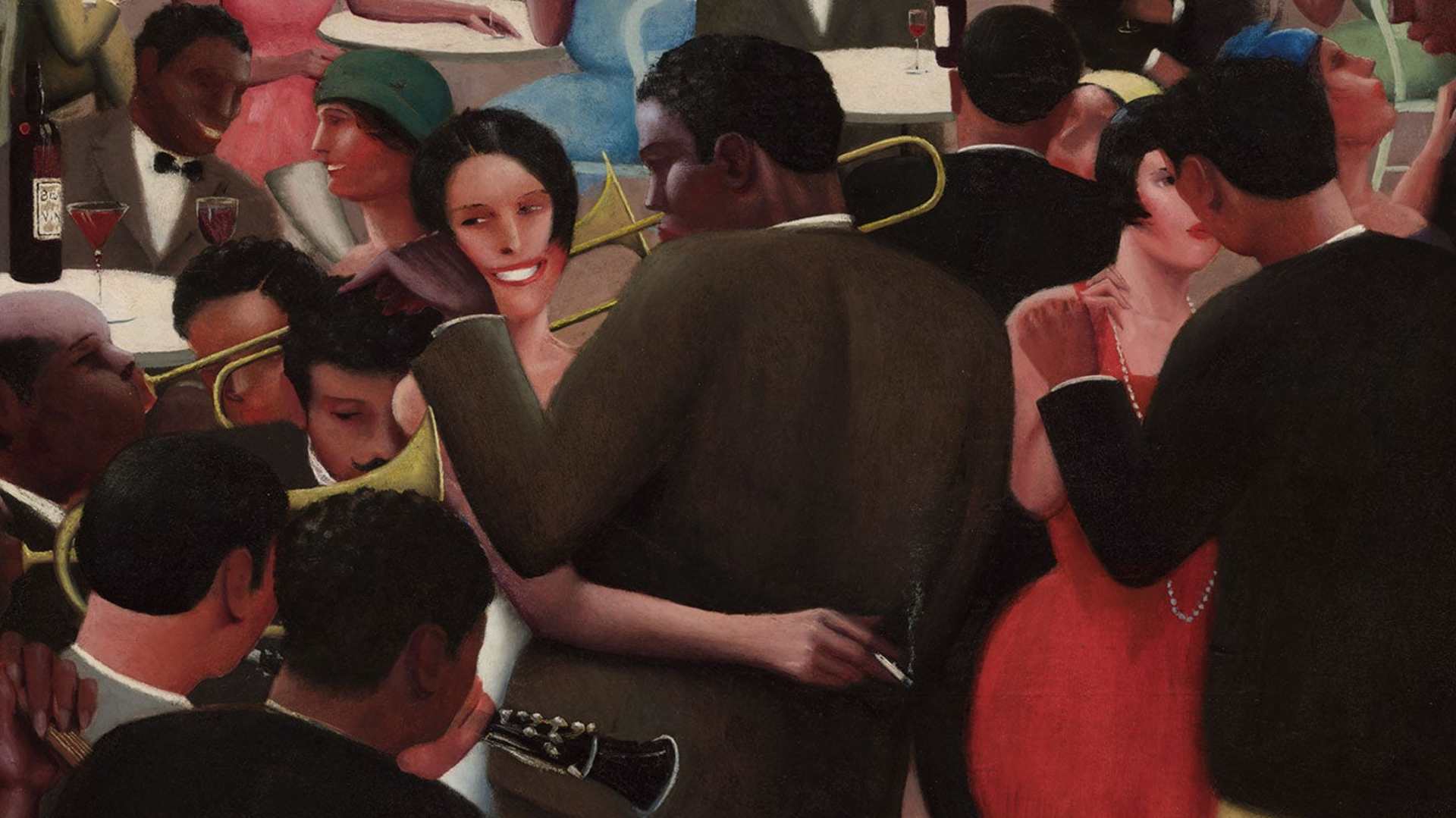 The 1929 painting, "blues," by Archibald J. Motley, Jr.