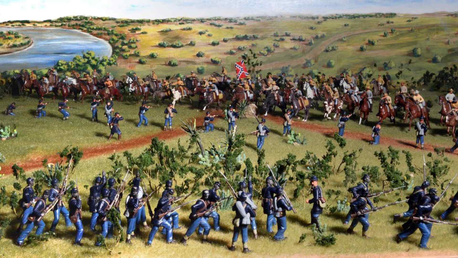 Diorama depiction of the Battle of Palmito Ranch. (Credit: Texas Military Forces Museum, Camp Mabry, Austin, Texas)