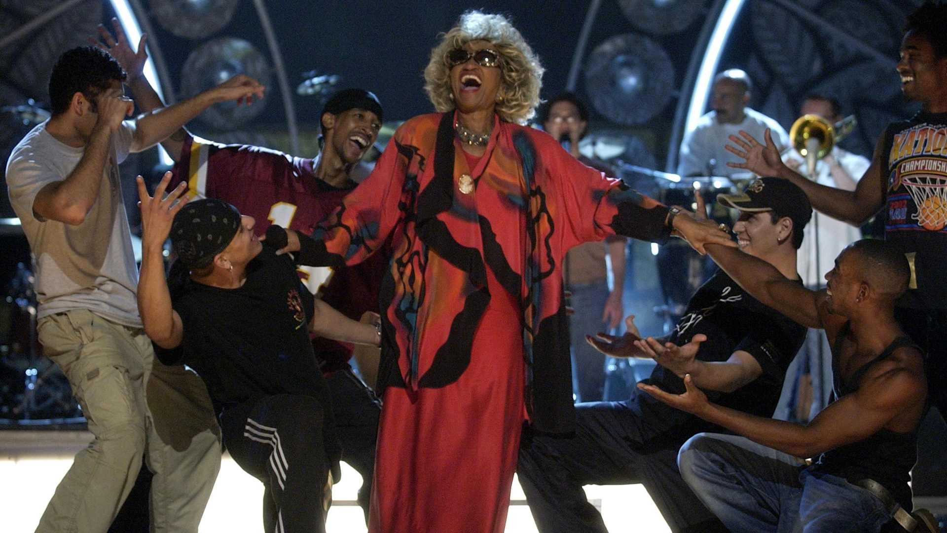 Celia Cruz during rehearsal for the third annual Latin GRAMMY Awards ceremony at the Kodak Theatre in Hollywood, California, 2002.