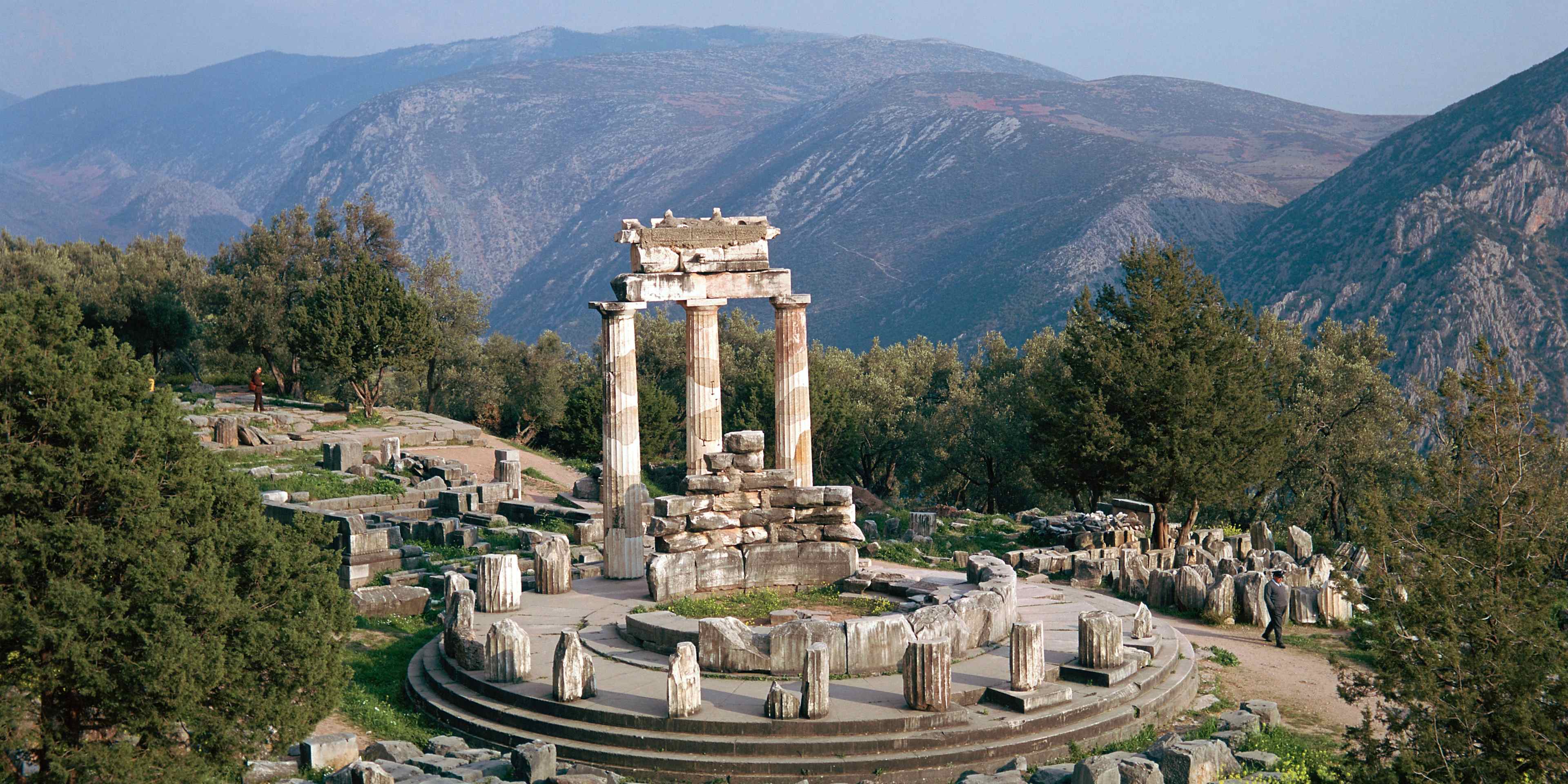 The Tholos of Athena at Delphi, her temple within the sanctuary, 4th century B.C.