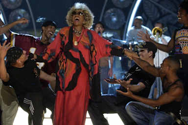 Celia Cruz during rehearsal for the third annual Latin GRAMMY Awards ceremony at the Kodak Theatre in Hollywood, California, 2002.