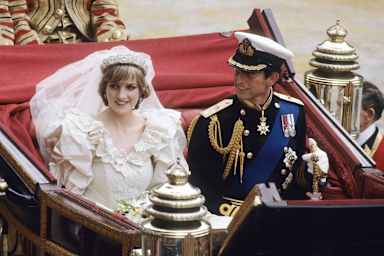 Princess Diana and Prince Charles on their wedding day.