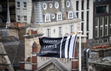 John Lewis Flag atop of Oxford Street
