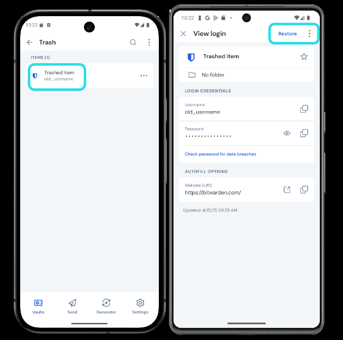 Trash in mobile apps