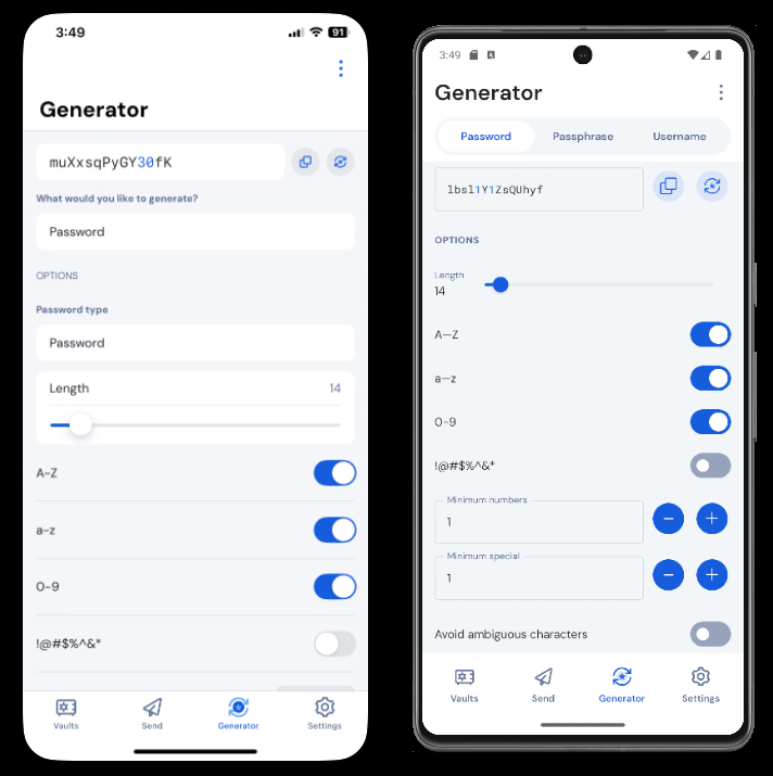 iPhone mobiel wachtwoord generator