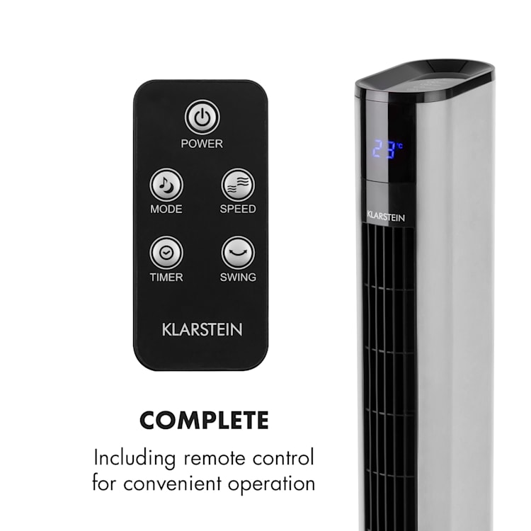 Skyscraper 3G, 50 W, visoki ventilator s upravljanjem na dodir, daljinski upravljač Srebro