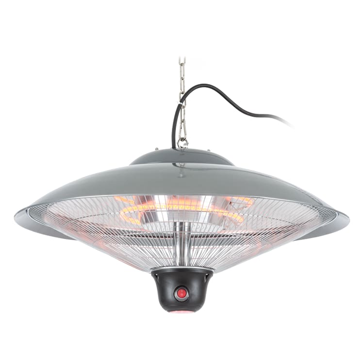 Heizsporn Radiant Ceiling Heater 60.5 cm (Ø) LED Light Remote Control Silver Metallic