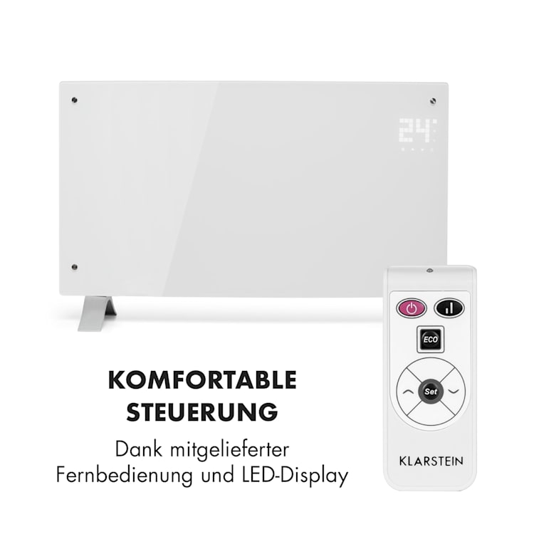 Bornholm Curved Konvektions-Heizgerät Thermostat Timer 2000W Weiß