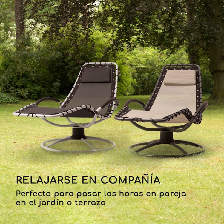 The Chiller Tumbona oscilante 77x85x173cm 360 Comfort ComfortMesh Negra Negro