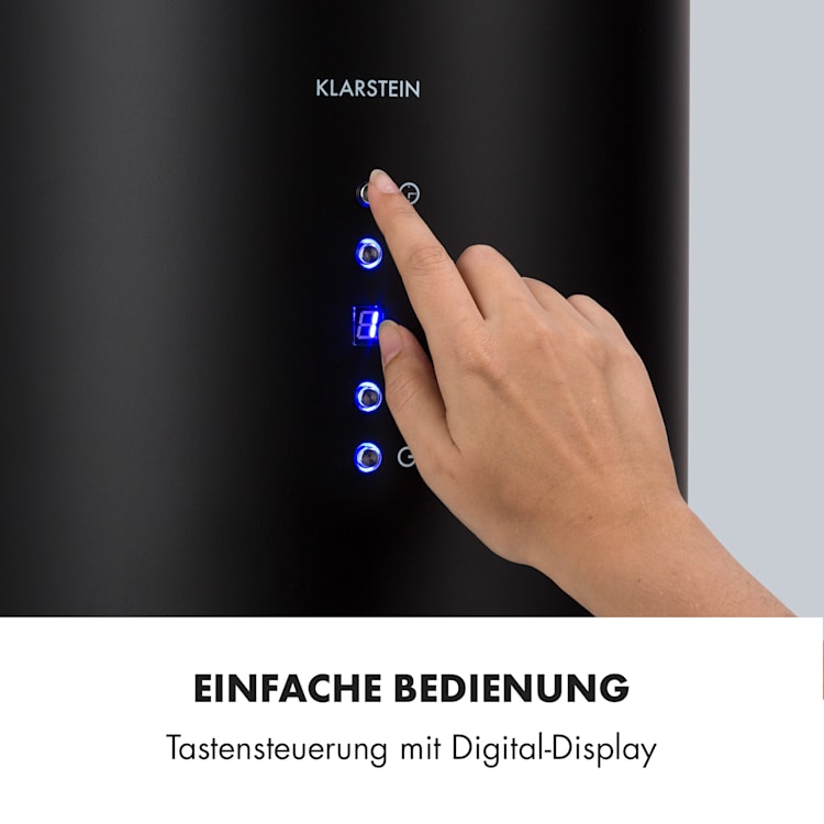 Hotte aspiranteîlot Barett Ø35cm recirculation 558 m³/h LED filtre à charbon actif Noir