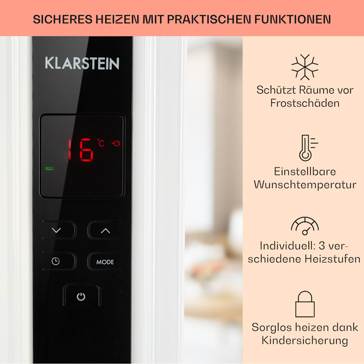Thermaxx 2500 Ölradiator 2500W 5-35° C 24h-Timer weiß/schwarz 2500 W