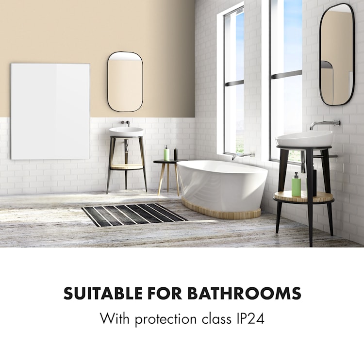 Wonderwall Smart, panel grzewczy na podczerwień, grzejnik, 100 x 120 W, 1200 W, programator czasowy, IP24, biały 1200 W | Biały