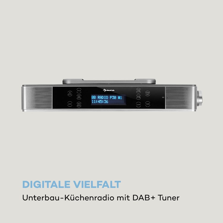 KR-140 Radio de cuisine Bluetooth tuner DAB+ FM LED - argent Argent Métallisé