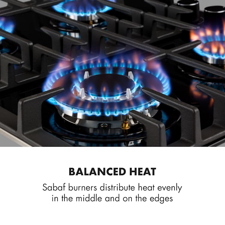 Ignito 4 Zone Gas Hob 4-Burner Burner Glass Ceramic Black 4 | Black Glass