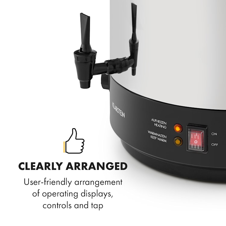 KonfiStar 40 Panela Elétrica C/ Dispensador de Bebidas 40L 2500 Watts 110°C 120min Aço Inoxidável 40 L
