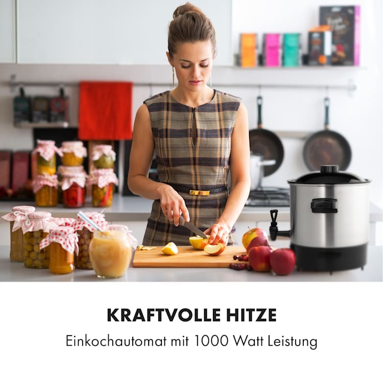 Biggie Eco Einkochautomat & Getränkespender 1000W 30-100°C Zapfhahn 9l Analog | 9 Ltr | Edelstahl