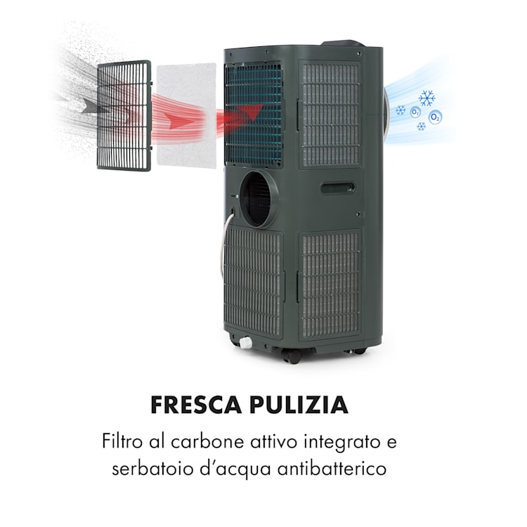 Klarstein Kraftwerk Smart 12K - Climatizzatore 3 in 1, 12.000 BTU, controllo via app, telecomando 12.000 BTU | Antracite