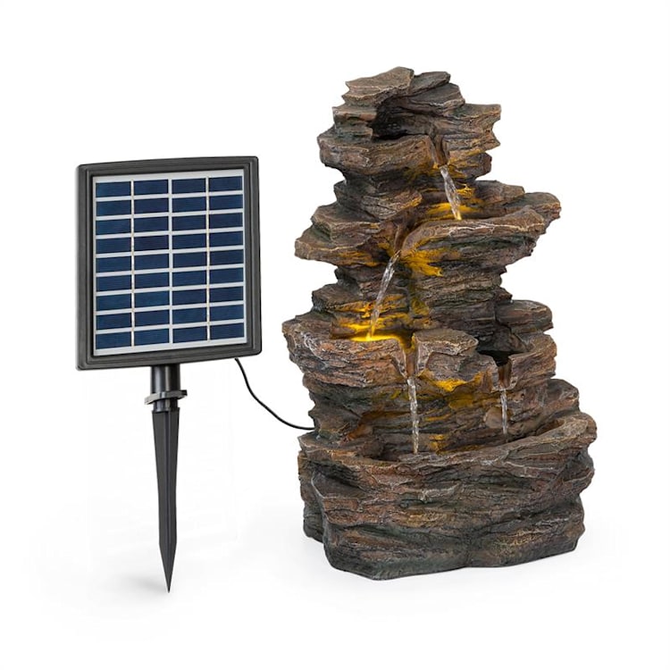 Messina Fonte em Cascata Fonte Solar de Jardim 4 Níveis Bateria
