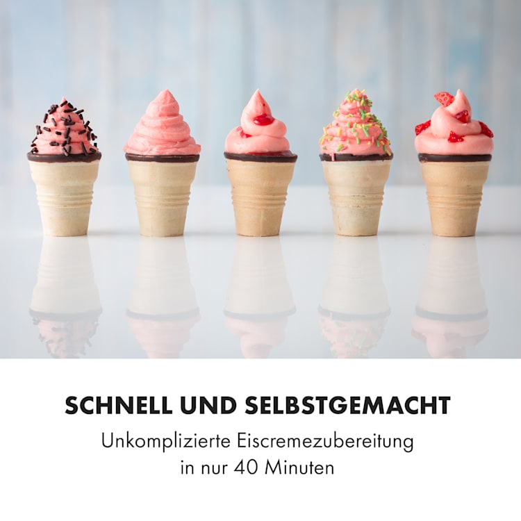 Sweet Sundae Eiscrememaschine Kompressor 1,5l Edelstahl schwarz Schwarz