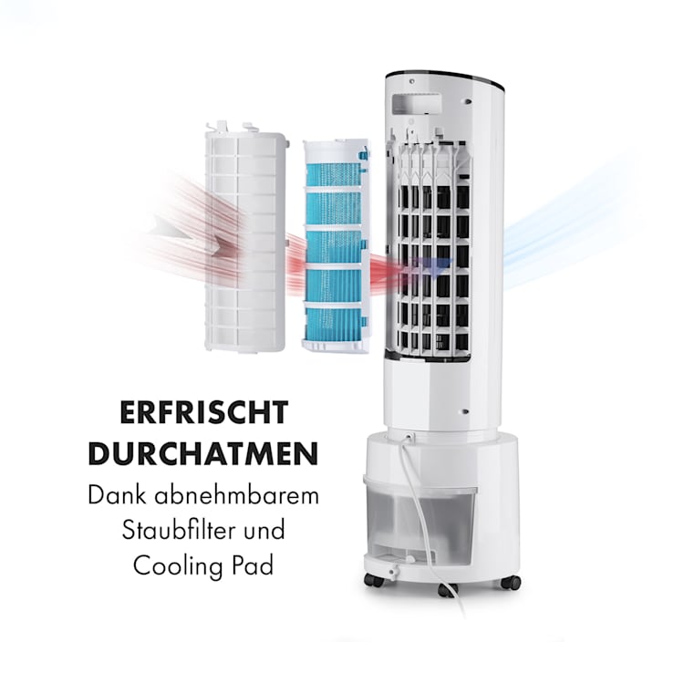 Waterfall Luftkühler 45 W 4 Liter 2 Kühlakkus mobil Weiß