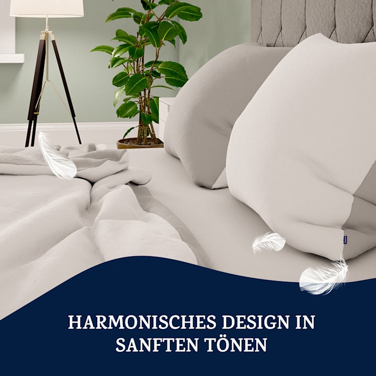 Soft Wonder-Edition parure de lit 135x200 cm gris clair / blanc Gris Moyen