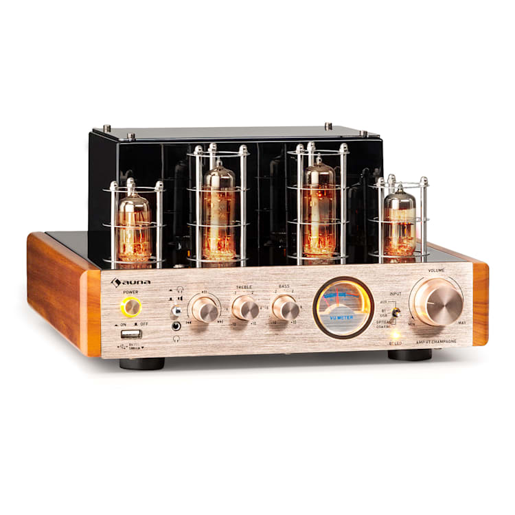 Amp VT elektronsko pojačalo, HiFi pojačalo, 2x35W RMS, BT, Opt./Coax./AUX-In Ružičasto-zlatna metalik