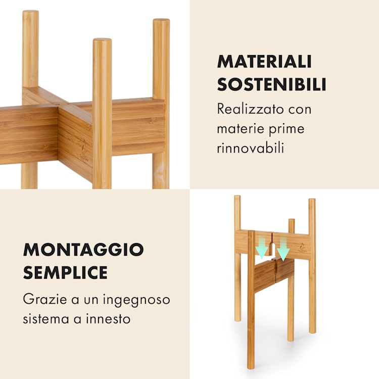 Zeist portavaso, 2 altezze, combinabile, design a innesto, naturale