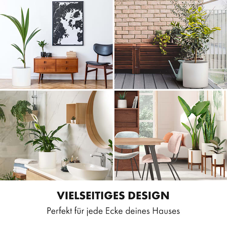 Gendt Pflanztopf Übertopf Faserstein In/Outdoor XL (Ø 38,1 cm) | Weiß