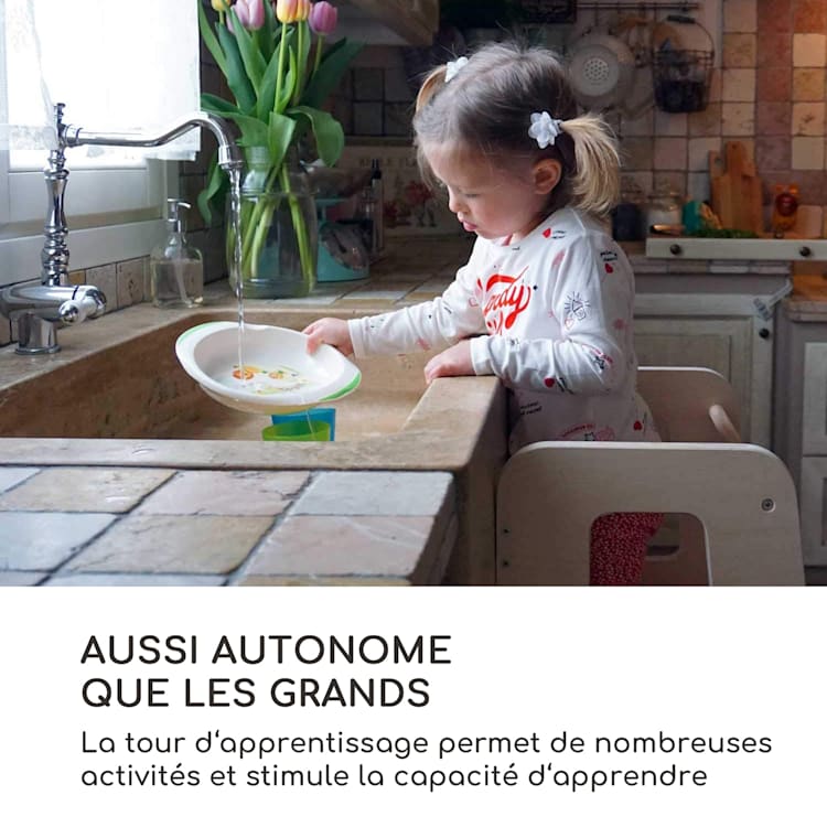 Ully tour d'apprentissage aide à l'escalade Montessori Multiplex 40,5x86x38cm Nature
