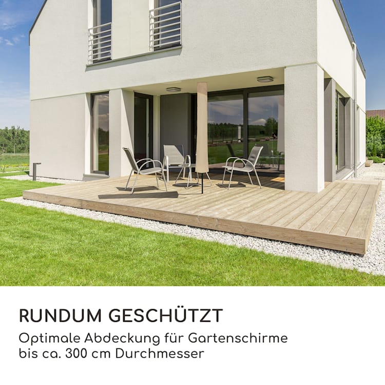 Shield Premium Schutzhülle Sonnenschirm bis Ø 300 cm UV-beständig Premium | Helles Taupe