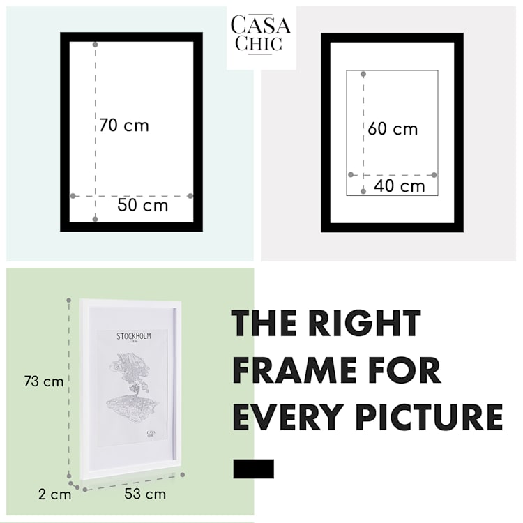 Kenton Picture Frame Rectangular 70 x 50 cm Passe-partout Plexiglas White