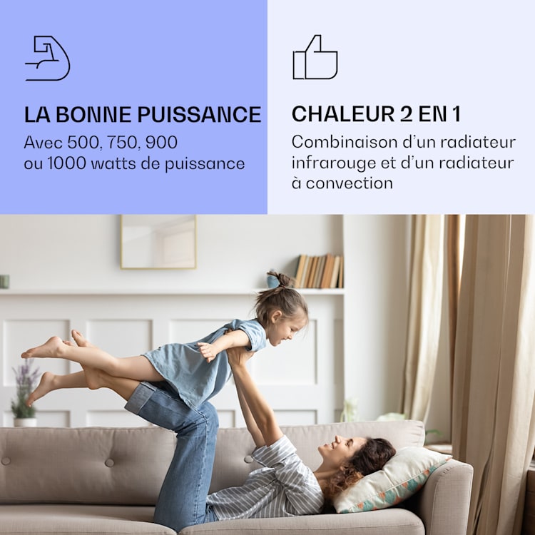 La Palma 500 smart Radiateur 2 en 1 convecteur infrarouge 60x60cm 500W façade miroir 500 W (60 x 60 cm) | Or Antique Métallisé