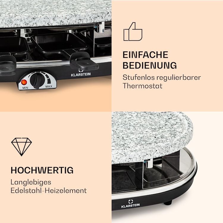 Raclette All-U-Can-Grill Griglia raclette con accessori 4-in-1 per 8 persone