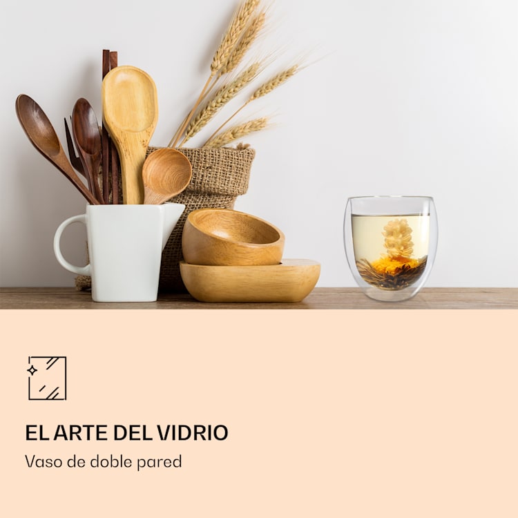 Juego de 6 vasos de té Ice de 400 ml de vidrio de borosilicato de alta calidad apto para lavavajillas