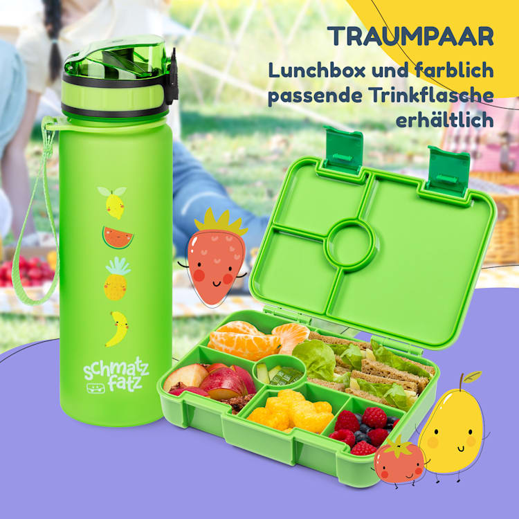 schmatzfatz by Lite - Portapranzo, 6 scomparti, 20,8 x 4,5 x 15 cm (LxAxP), senza BPA, leggerissimo, Tritan Verde lime