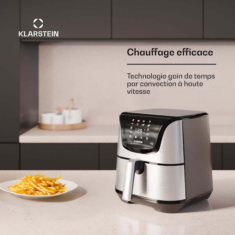 AeroVital Deluxe heteluchtfriteuse | 1700 W | 8 functies | inclusief accessoires | 200°C | timer Deluxe Color Touch | Roestvrij Staal