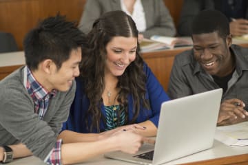Law school students in a classroom