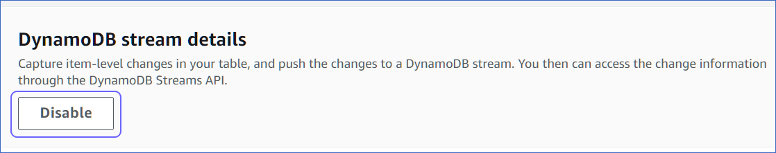 Disable Streams