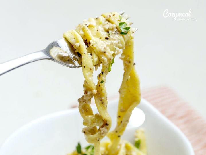 handmade pasta with parmesan and pepper