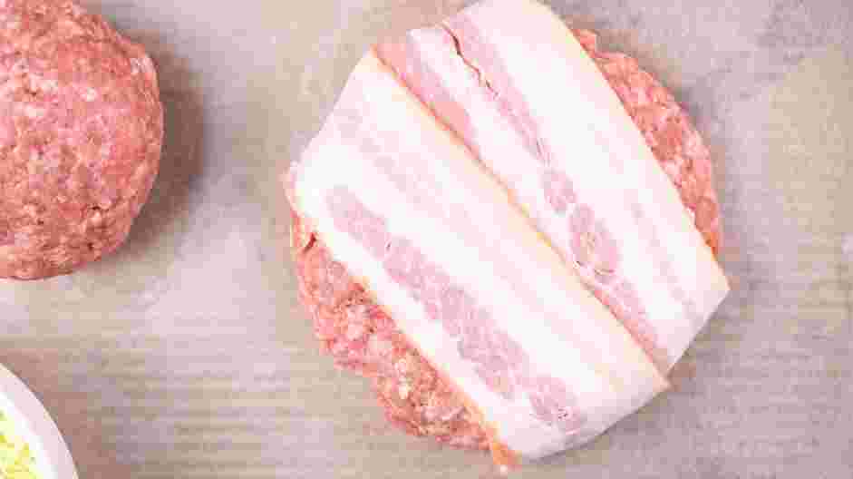 Keto Burger Recipe: Use your hands to gently form the patty back into a ball encasing the cheese.