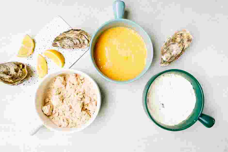 Fried Oysters Recipe: Place the all-purpose flour in a shallow dish.