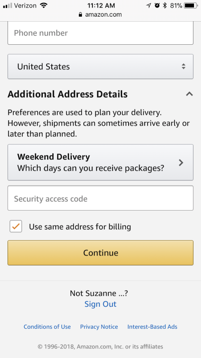 Amazon streamlines form input with address duplication