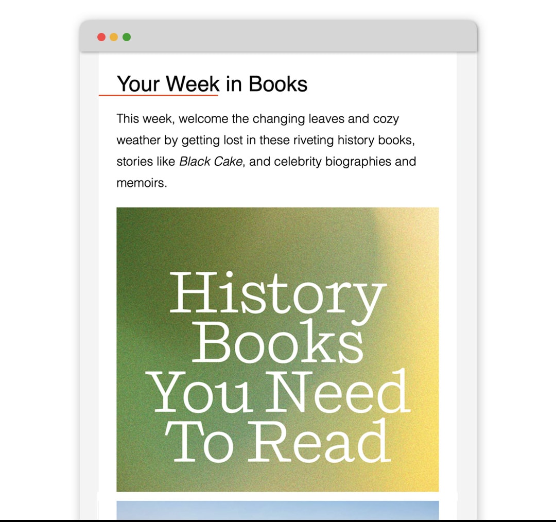 Your Week In Books Email Preview