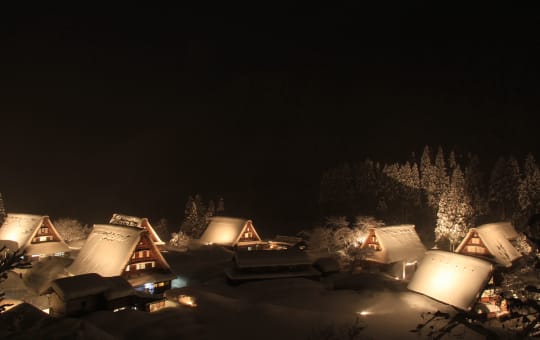 Gokayama at night