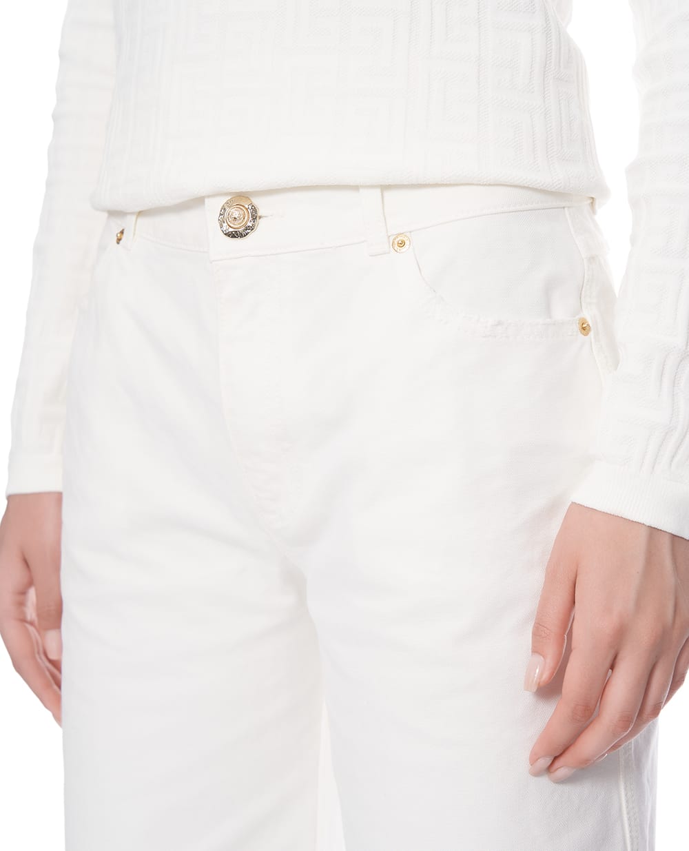 Джинси Balmain FF1MI050DF78, білий колір • Купити в інтернет-магазині Kameron