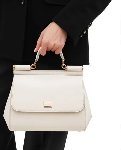 Dolce&Gabbana Шкіряна сумка Sicily Large - Артикул: BB6002-B1001