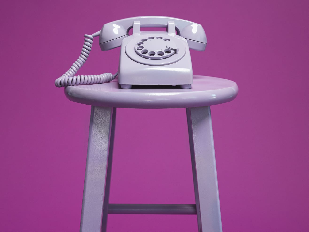Phone sitting on a stool