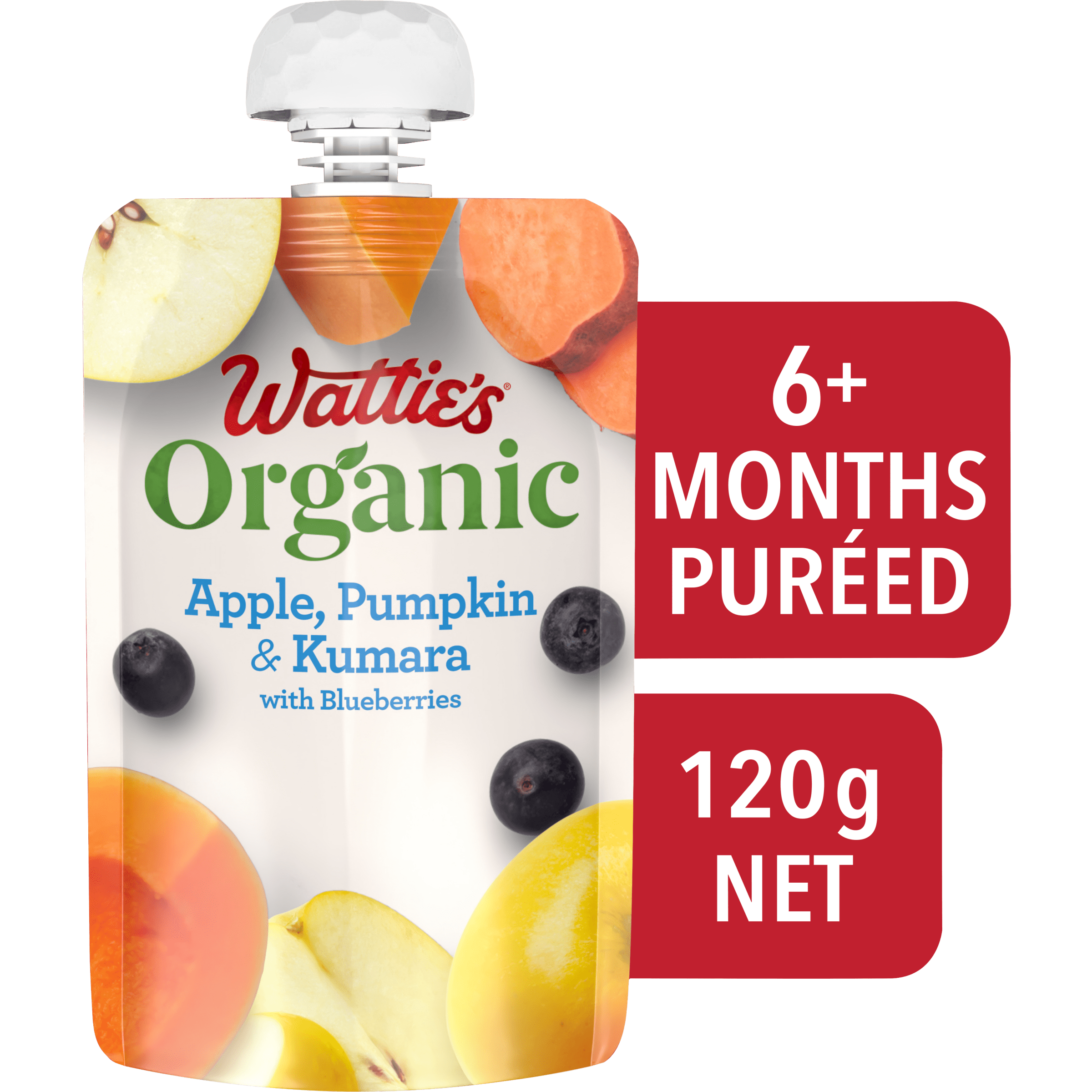 Wattie's® Organic Apple, Pumpkin & Kumara with Blueberries 6+ months 120 g