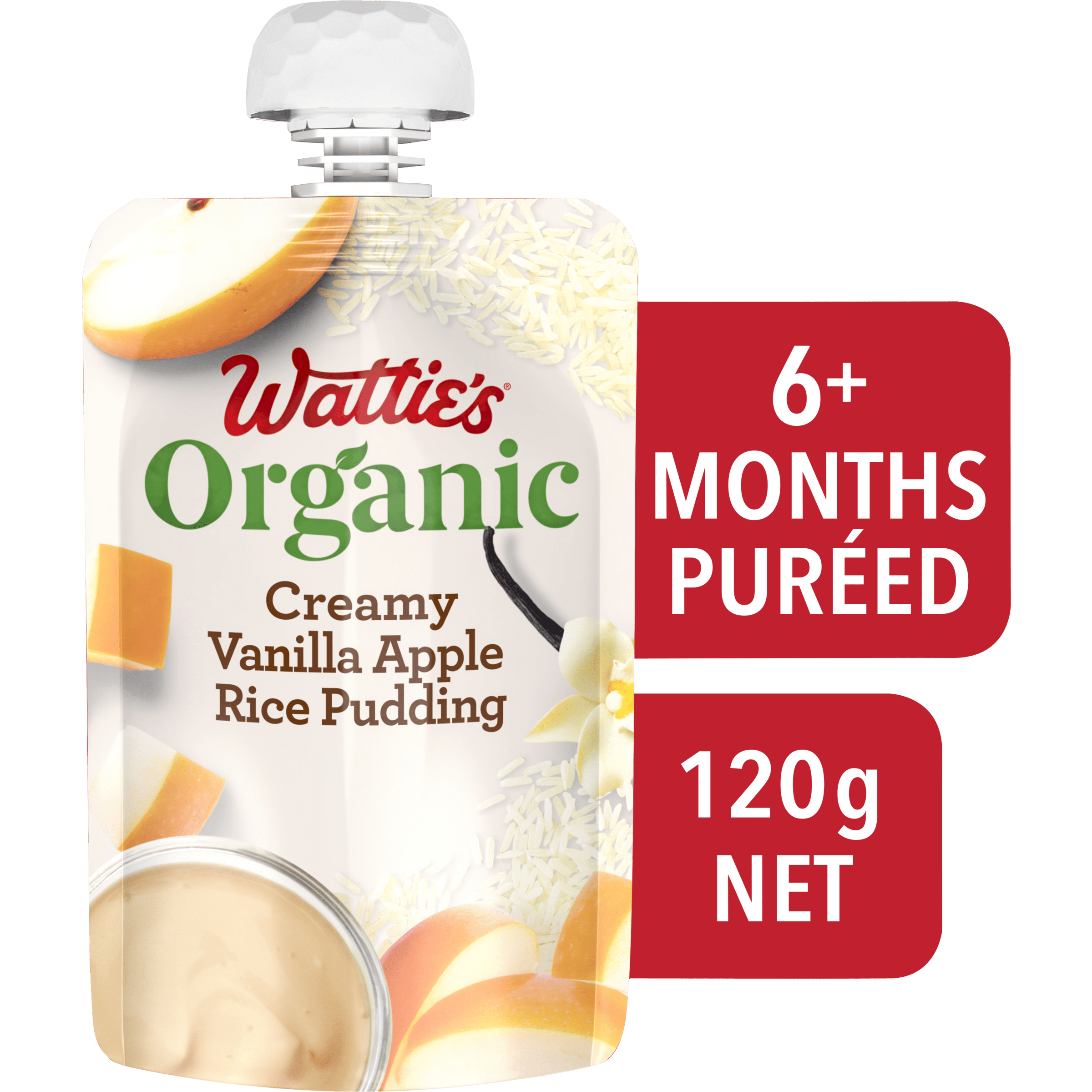 Wattie's® Organic Creamy Vanilla Apple Rice Pudding 6+ months 120 g