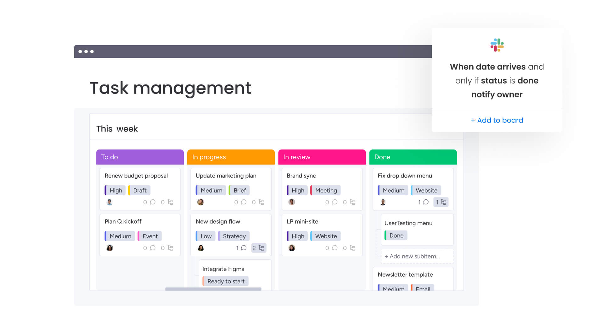 task management in monday work management